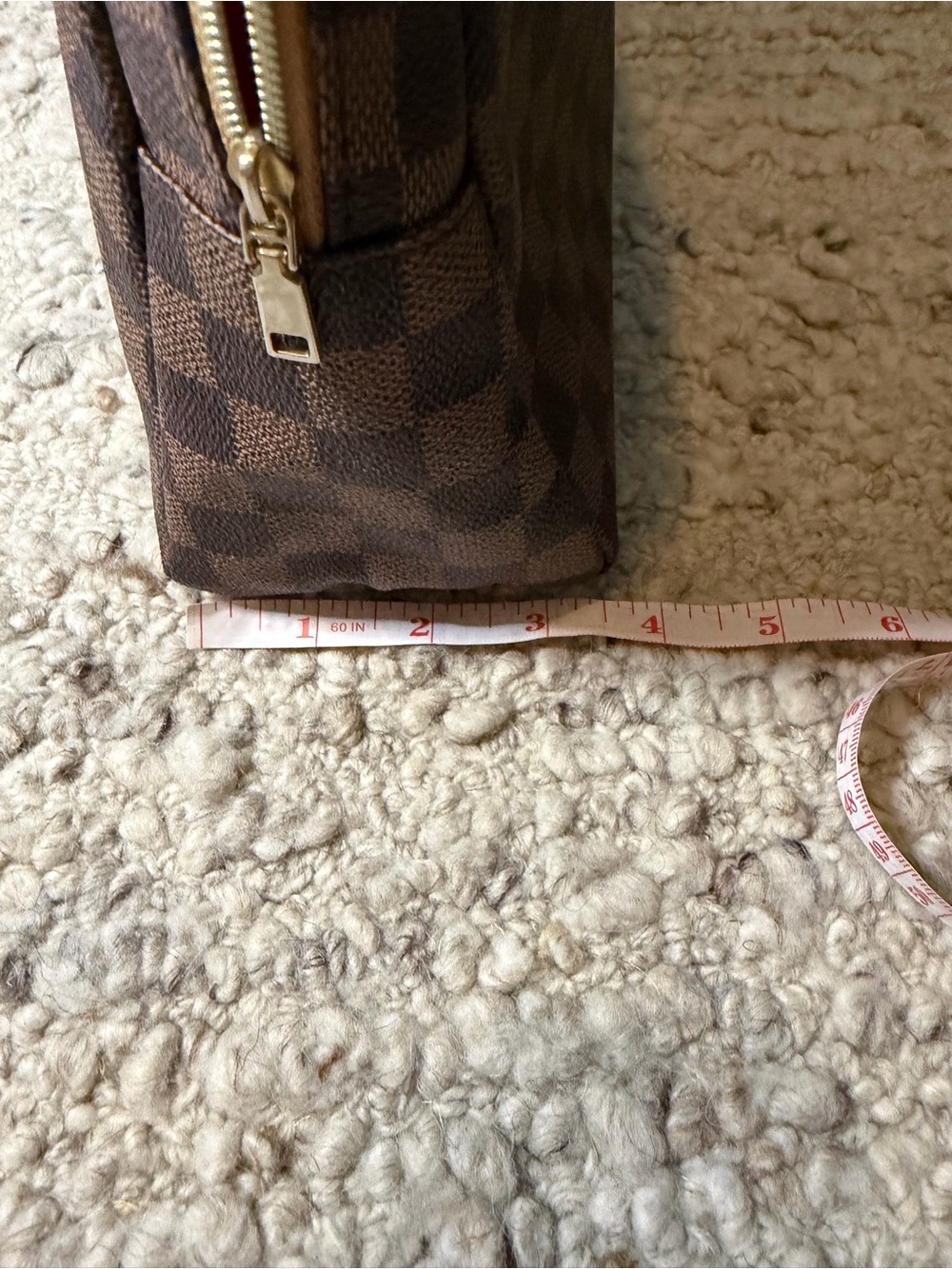Amazon Brown Check Toiletry Pouch - Picture 4 of 5